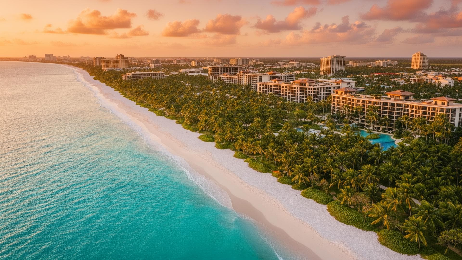 Tropical coastal destination with turquoise waters